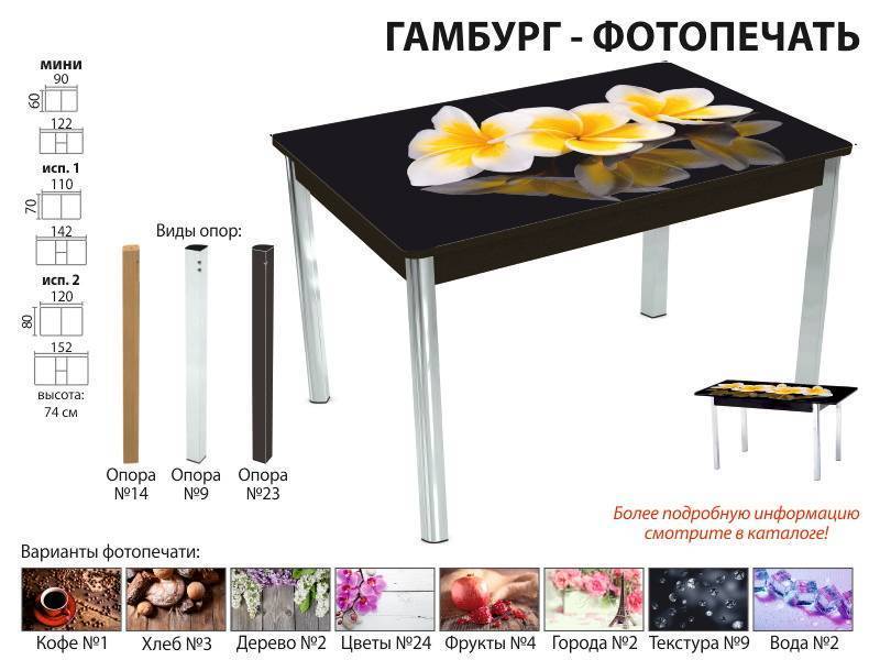 стол обеденный гамбург фотопечать в Ставрополе