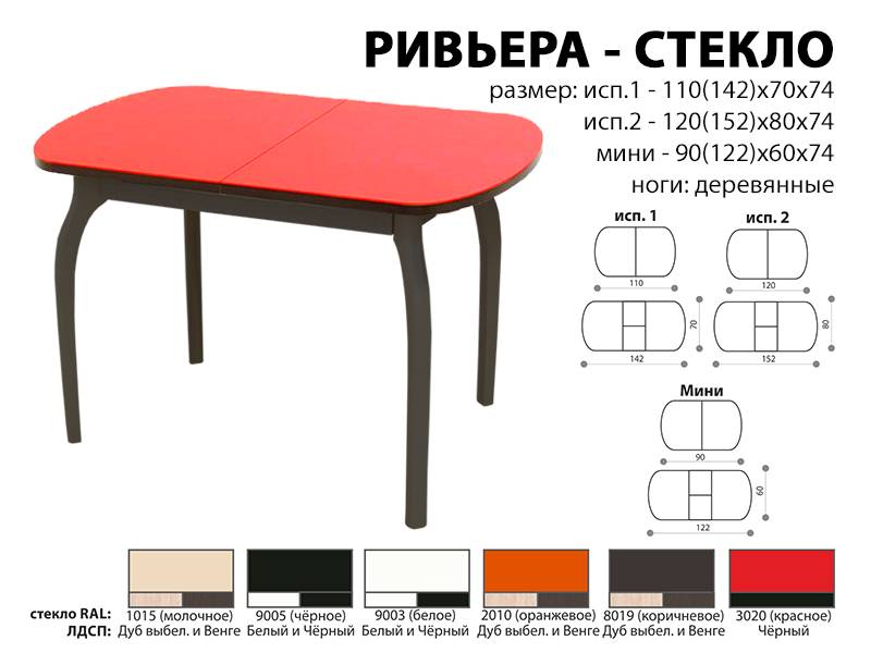 стол обеденный ривьера стекло в Ставрополе