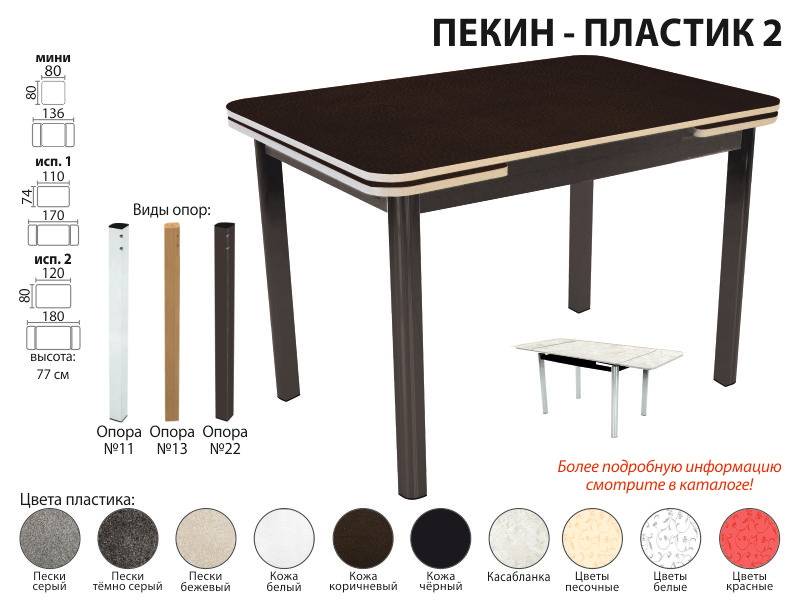 стол обеденный пекин пластик 2 в Ставрополе