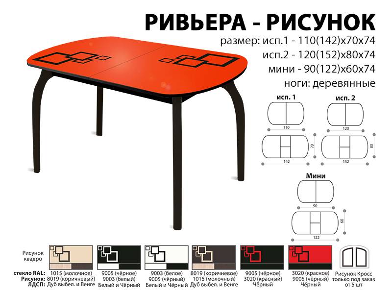 стол обеденный ривьера рисунок в Ставрополе