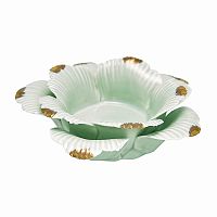 подсвечник керамический в виде цветка с золотыми лепестками flower pale green medium, 4 см в Ставрополе