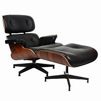 кресло eames style lounge chairчерное с коричневым в Ставрополе