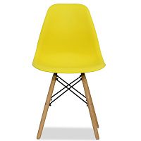 стул деревянный pc-015 желтый ножки дерево (eames style) в Ставрополе