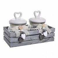 банка love с крышкой, набор 2 шт. на подставке серого цвета в Ставрополе