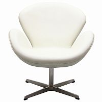 кресло swan chair экокожа белое в Ставрополе