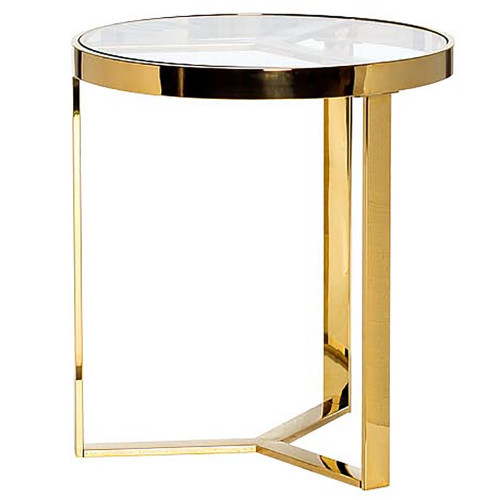 стол журнальный bridge gold 50*55см золотой в Ставрополе