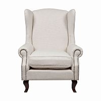 кресло мягкое с ушами белое collins wingback chair в Ставрополе