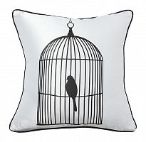 подушка с птичкой в клетке birdie in a cage white в Ставрополе