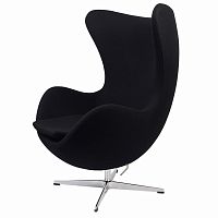 кресло arne jacobsen style egg chair черное в Ставрополе