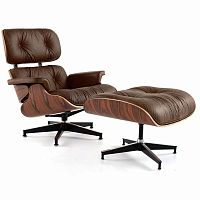 кресло eames style lounge chair & ottoman premium коричневое в Ставрополе