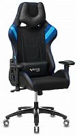 игровое кресло бюрократ бюрократ viking 4 aero, обивка: искусственная кожа, цвет: иск.кожа черная/ткань черная 26-28/сетка синяя(tw-10)-голубая(tw-55)-серая(tw-12) в Ставрополе