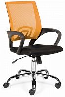 кресло компьютерное спринг(orange - black) база хром / оранжевая сетка / черная ткань в Ставрополе