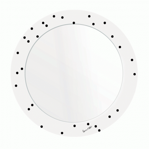 зеркало с рисунком белое круглое черные точки pois в Ставрополе