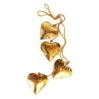 гирлянда новогодняя подвесная сердца золотые golden hearts, 65 см в Ставрополе