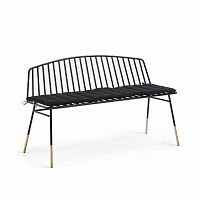 siena bench 120 черный металл черная ткань от la forma (ex julia grup) в Ставрополе