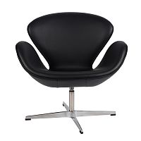 кресло arne jacobsen style swan chair черное в Ставрополе