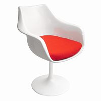 кресло tulip armchair бело-красное шерсть в Ставрополе