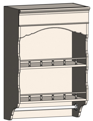 шкаф с полками и фигурным основанием навесной марсель молочно-белый в Ставрополе