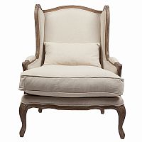 кресло мягкое с ушами lorraine chair with burlap бежевое в Ставрополе