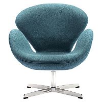 кресло swan chair сине-зеленое в Ставрополе