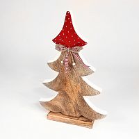 украшение новогоднее большое ель деревянная красная в горошек love tree, 42х27х5 см в Ставрополе
