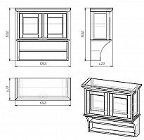 шкафчик навесной с двумя полками провинция с состариванием в Ставрополе