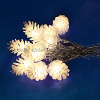 светодиодная гирлянда «шишки» 280см белая (09582) uniel uld-s0280-020/dta warm white ip20 pine cones в Ставрополе