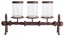подсвечник металлический коричневый со стеклом на 3 свечи glass pillar, 51 см в Ставрополе