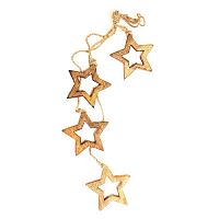 гирлянда новогодняя подвесная звезды деревянные с отверстием wooden stars, 65 см в Ставрополе
