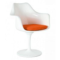 кресло tulip armchair бело-оранжевое шерсть в Ставрополе