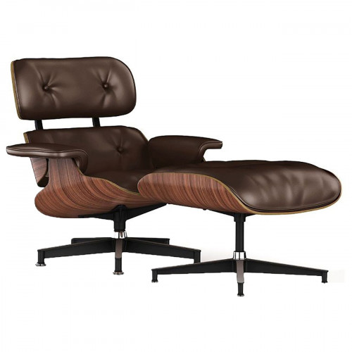 кресло lounge chair & ottoman коричневое в Ставрополе