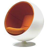 кресло eero ball chair бело-оранжевое в Ставрополе