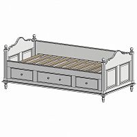 кровать-кушетка 90х190 с ящиками белая нордик в Ставрополе
