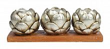 подсвечник сеербряный на 3 свечи на подставке шишки fir cone, 28 см в Ставрополе