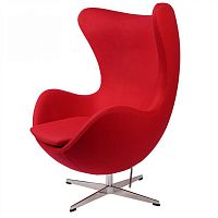 кресло arne jacobsen style egg chair красная шерсть в Ставрополе