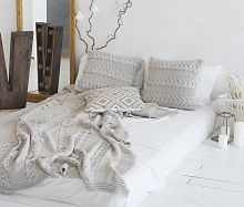 комплект плед с косами (180*220) и 2 наволочки (50*50) лён в Ставрополе