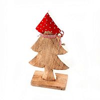 украшение новогоднее ель деревянная красная в горошек love tree, 28х12х6 см в Ставрополе