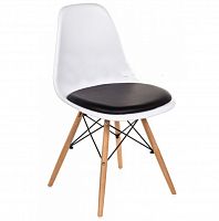 стул деревянный pc-011 белый / черный (eames style) в Ставрополе