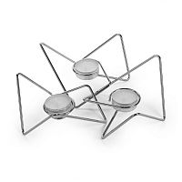 набор подсвечников серебряных металлических для чайных свечей tri-angular loop, 7 см, 3 штуки в Ставрополе
