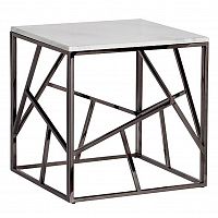 стол журнальный black chrome cube 55*55*56 см хром, белый в Ставрополе