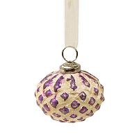 шар новогодний фиолетовый со снежным декором snow ball, 8х7х7 см в Ставрополе
