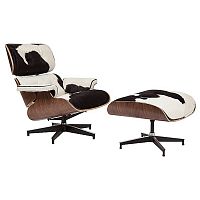 кресло lounge chair & ottoman черно-белое в Ставрополе